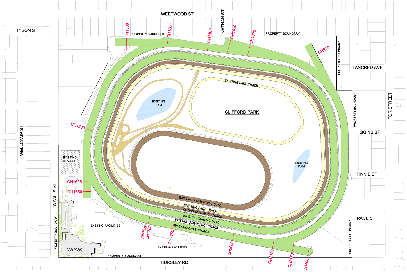 Clifford Park Racecourse - Track Map